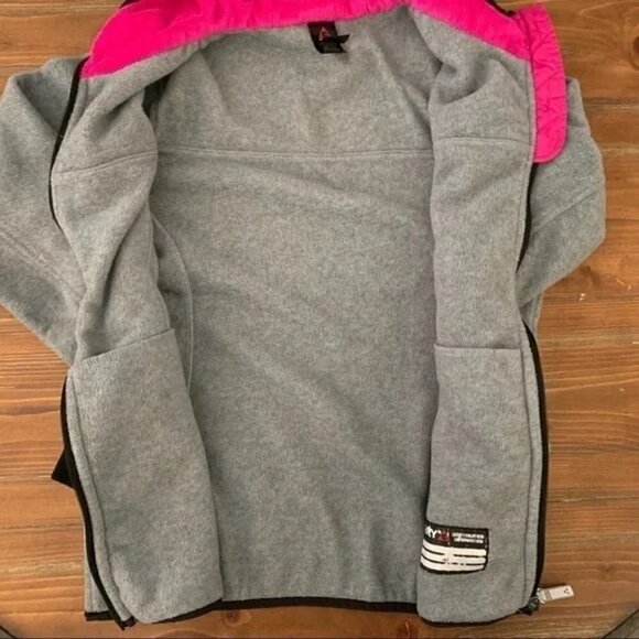 GIRL’S Gray & Pink Fleece Jacket. 16/XL - Picture 3 of 8